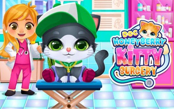 Doc HoneyBerry Kitty Surgery - Pet Care & Makeover Online Game